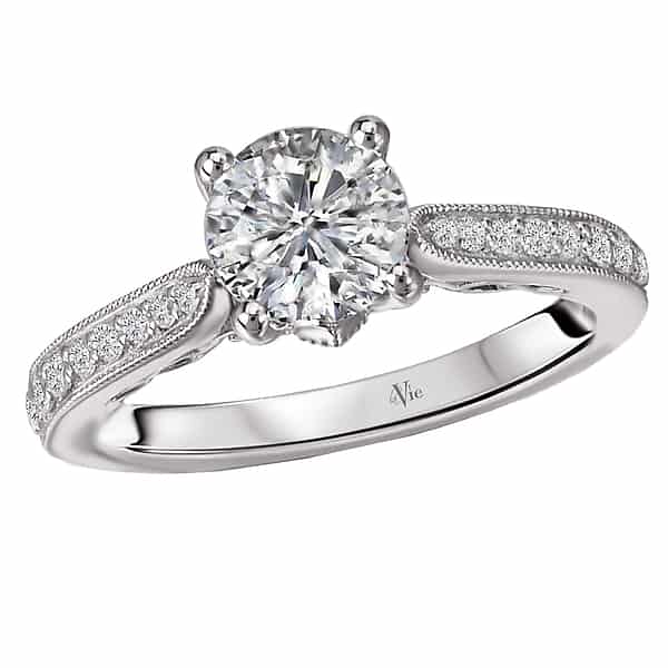 La Vie Milgrain and Diamond Accent Engagement Ring