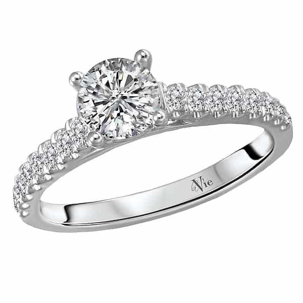 La Vie Cathedral Diamond Accent Engagement Ring