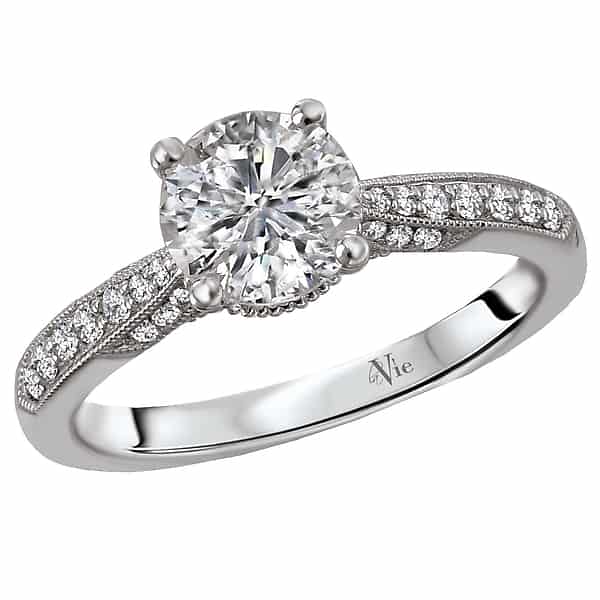 La Vie Diamond Accent with Milgrain Engagement Ring