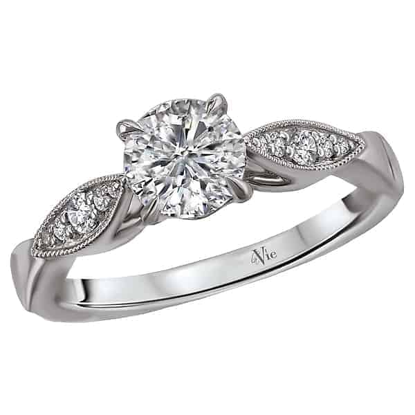 La Vie Milgrain Diamond Accent Engagement Ring