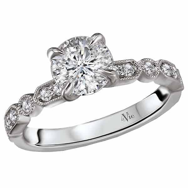 La Vie Geometric Diamond Accent Engagement Ring
