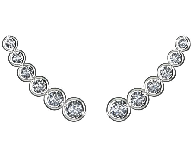 Pippa Earrings Sterling Silver with White Sapphire