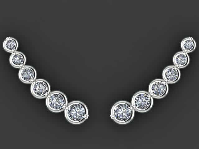 Pippa Earrings 14k White Gold and Diamonds