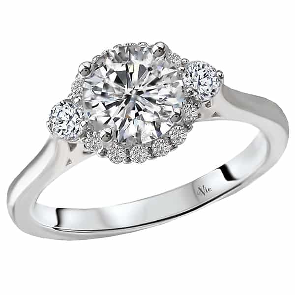 La Vie Halo with Diamond Accent Engagement Ring