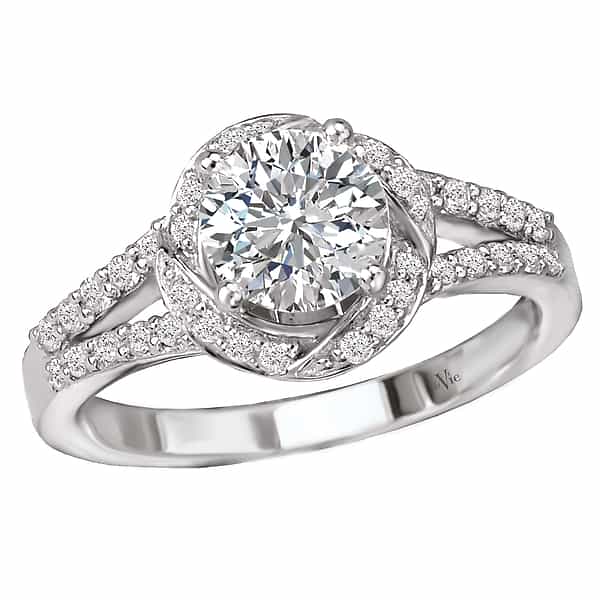 La Vie Twisted Halo Engagement Ring