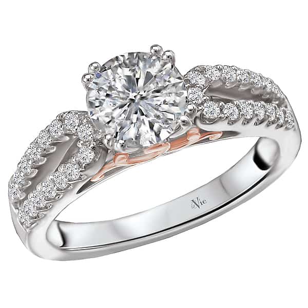 La Vie White and Rose Gold Diamond Accent Engagement Ring