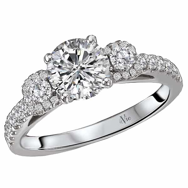 La Vie Halo Accent Engagement Ring