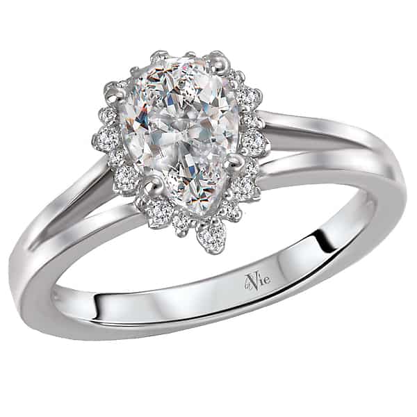 La Vie Pear Shape Halo Engagement Ring