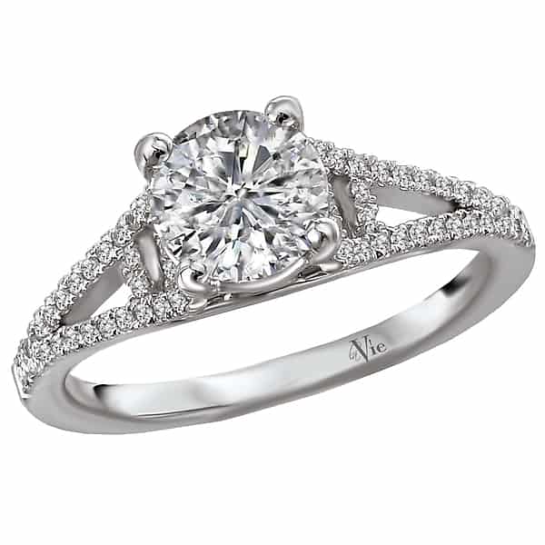 La Vie Open Shoulder Diamond Accent Engagement Ring