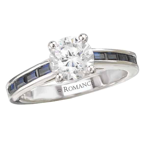 Romance Baguette Sapphire Engagement Ring