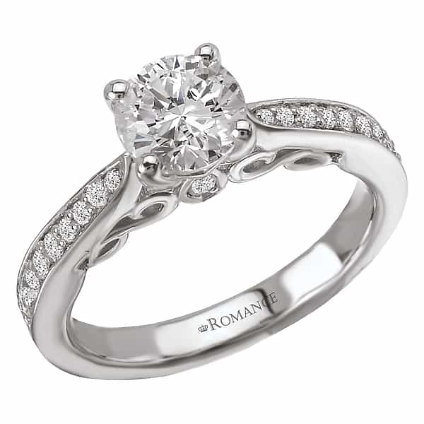 Romance Classic Engagement Ring with Scrollwork