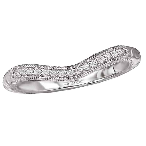 Romance Diamond Contour Ring with Engraving