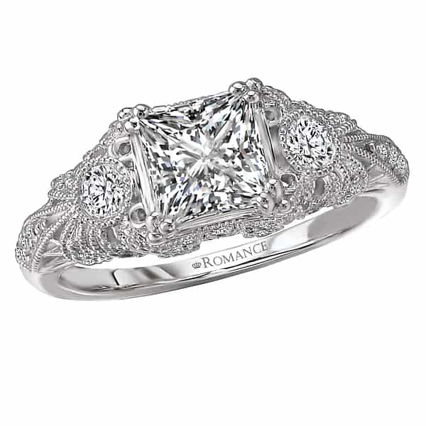 Romance Princess Cut Vintage-Inspired Engagement Ring