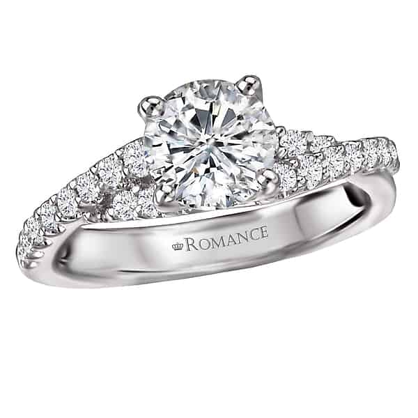 Romance Diamond Engagement Ring with a Twist