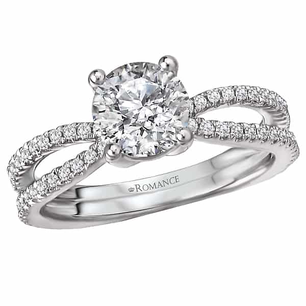 Romance Open Diamond Accent Engagement Ring